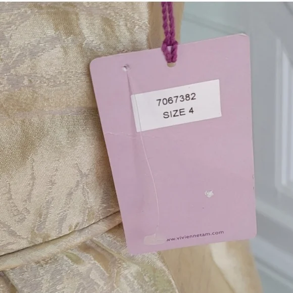 NWT VIVIENNE TAM Linen Silk Dress Size 4 Champaign - Picture 8 of 9